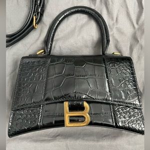 Balenciaga Hourglass XS Croc Leather
